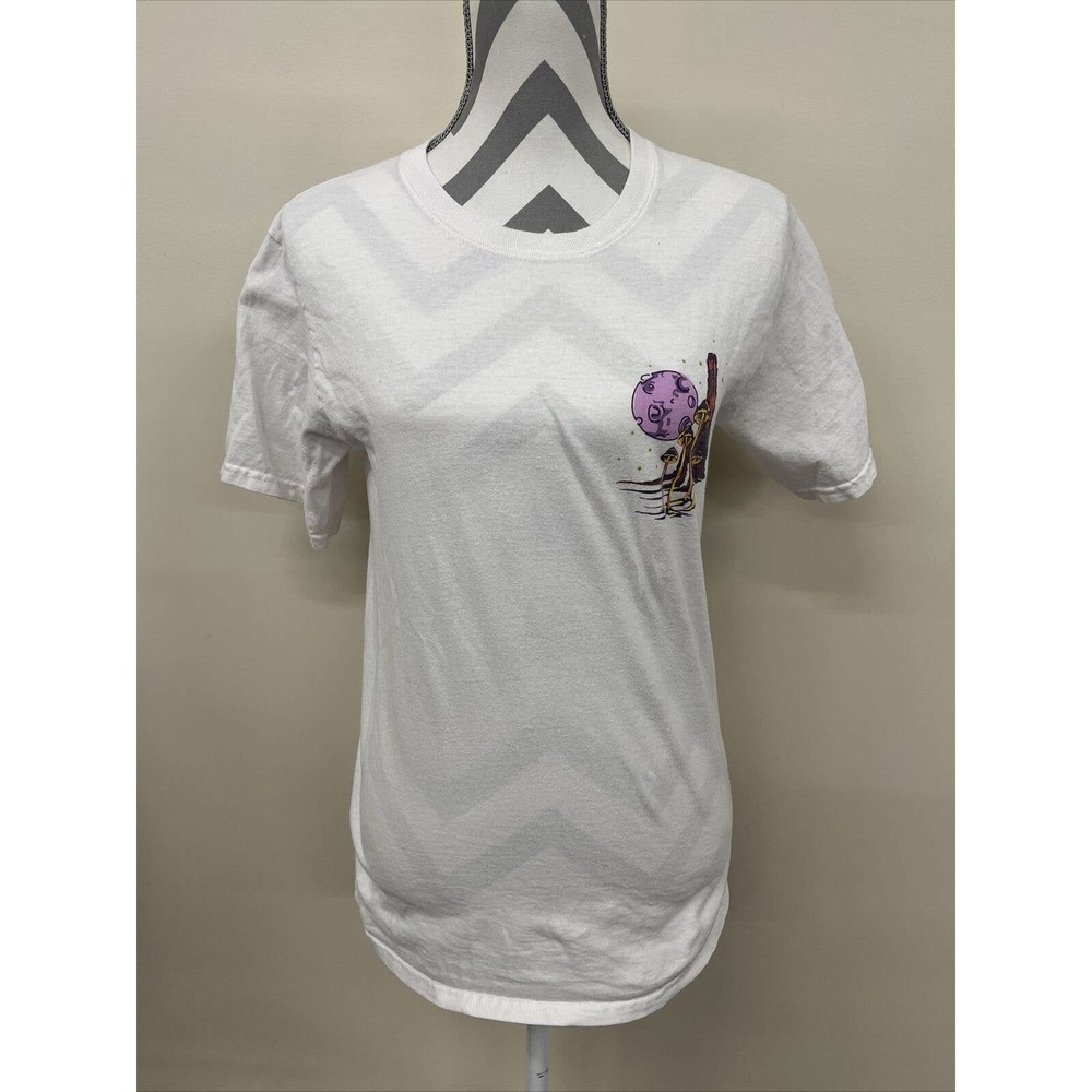 Alab A Lab, T-Shirt Small White Short Sleeve Crew Neckline Mushroom Art Charity